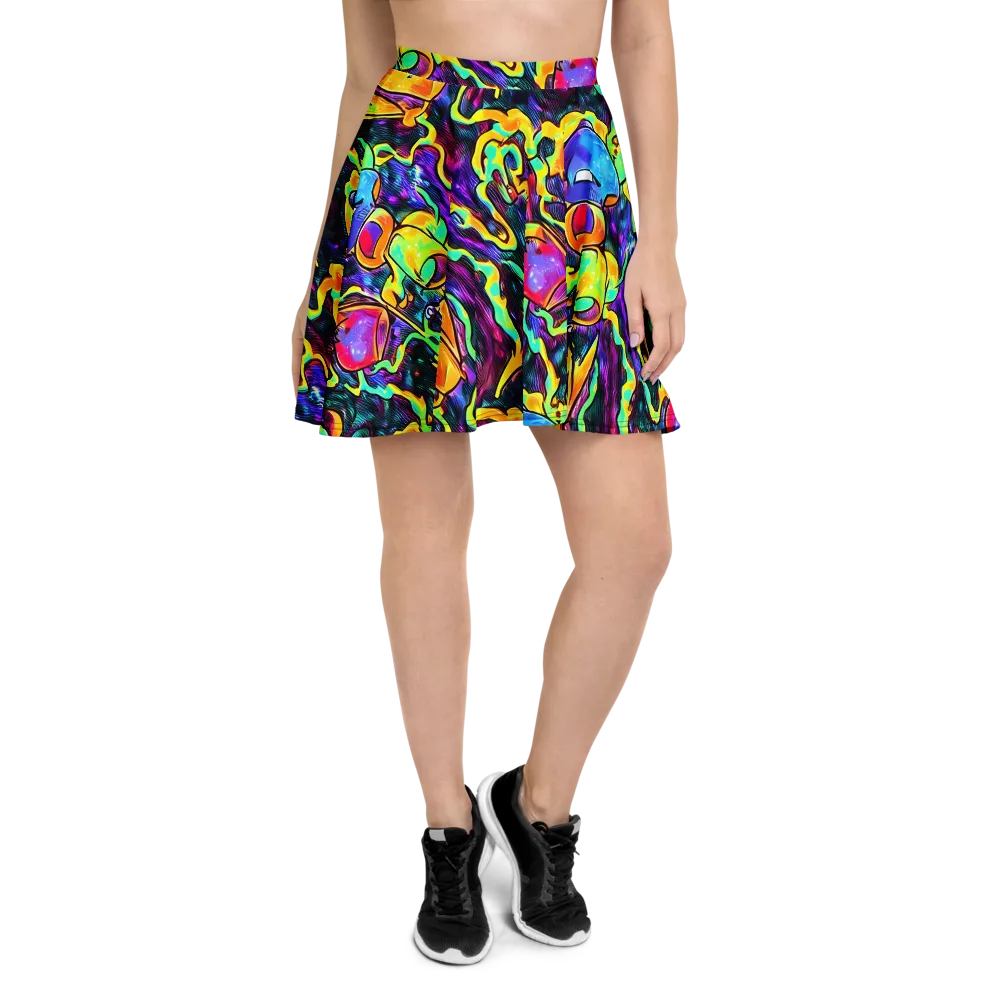 Spectrum After Dark on Skater Skirt — Front