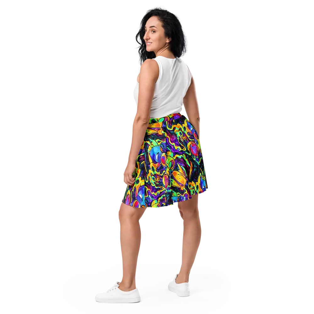 Spectrum After Dark on Skater Skirt — Back