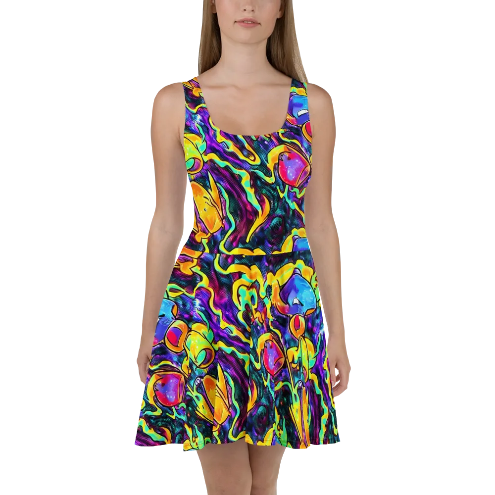 Spectrum After Dark on Skater Dress — Front