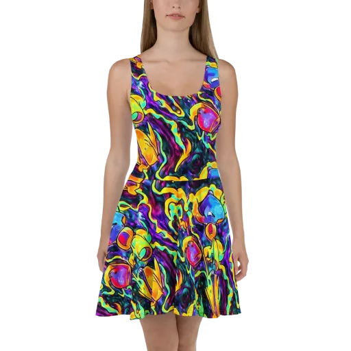 Spectrum After Dark on a Skater Dress