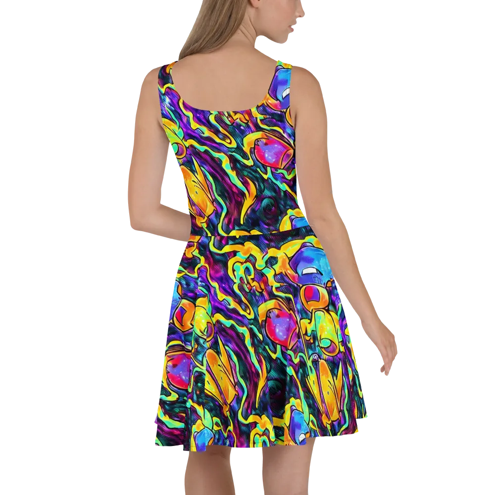 Spectrum After Dark on Skater Dress — Back