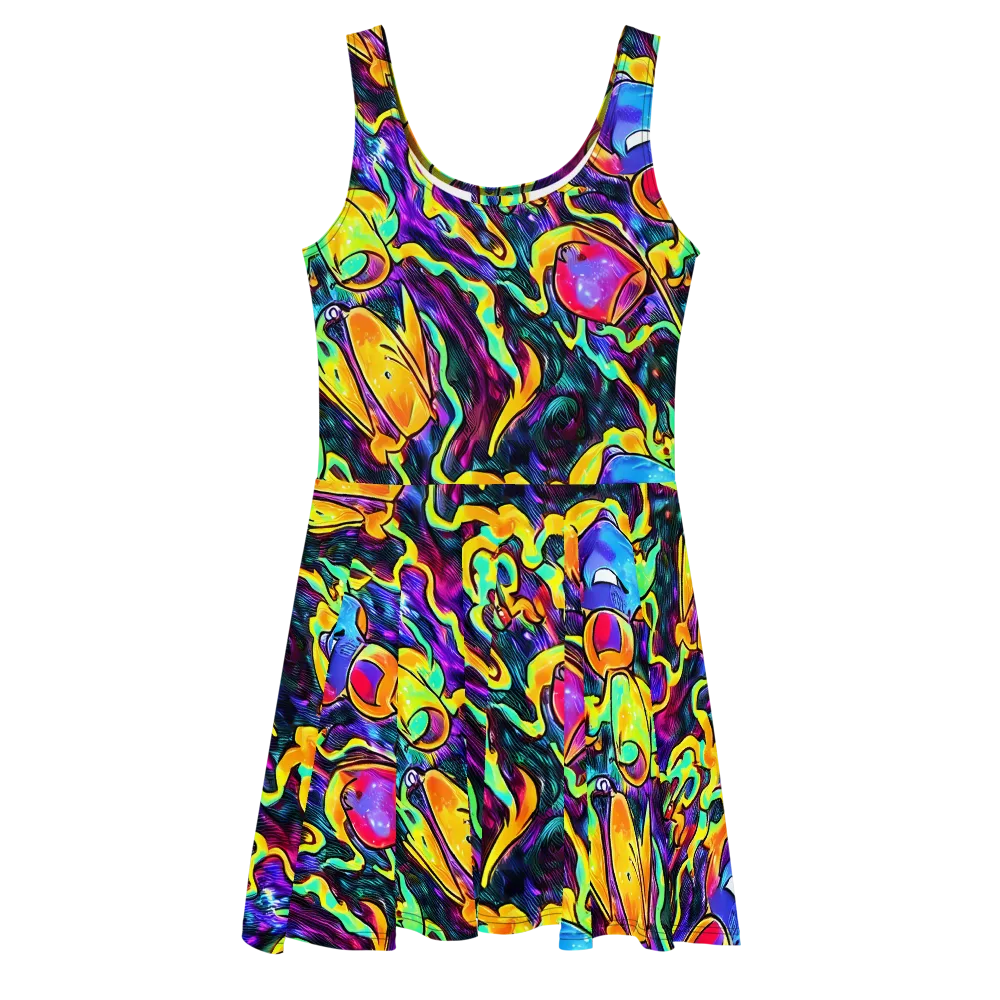 Spectrum After Dark on Skater Dress — Front