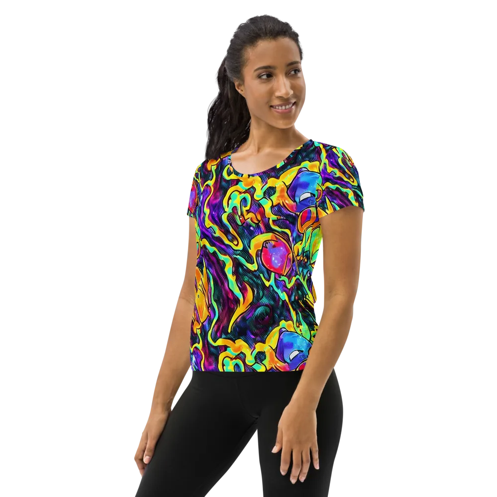 Spectrum After Dark on Women's Athletic T-Shirt — Left