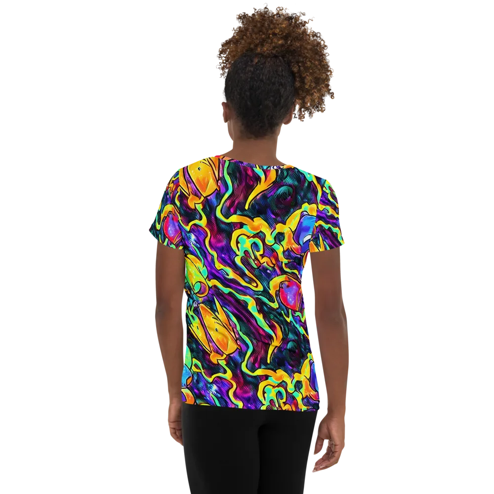 Spectrum After Dark on Women's Athletic T-Shirt — Back