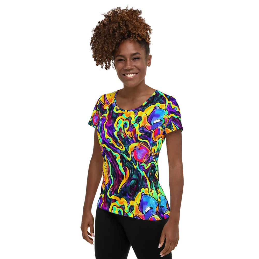 Spectrum After Dark on Women's Athletic T-Shirt — Left