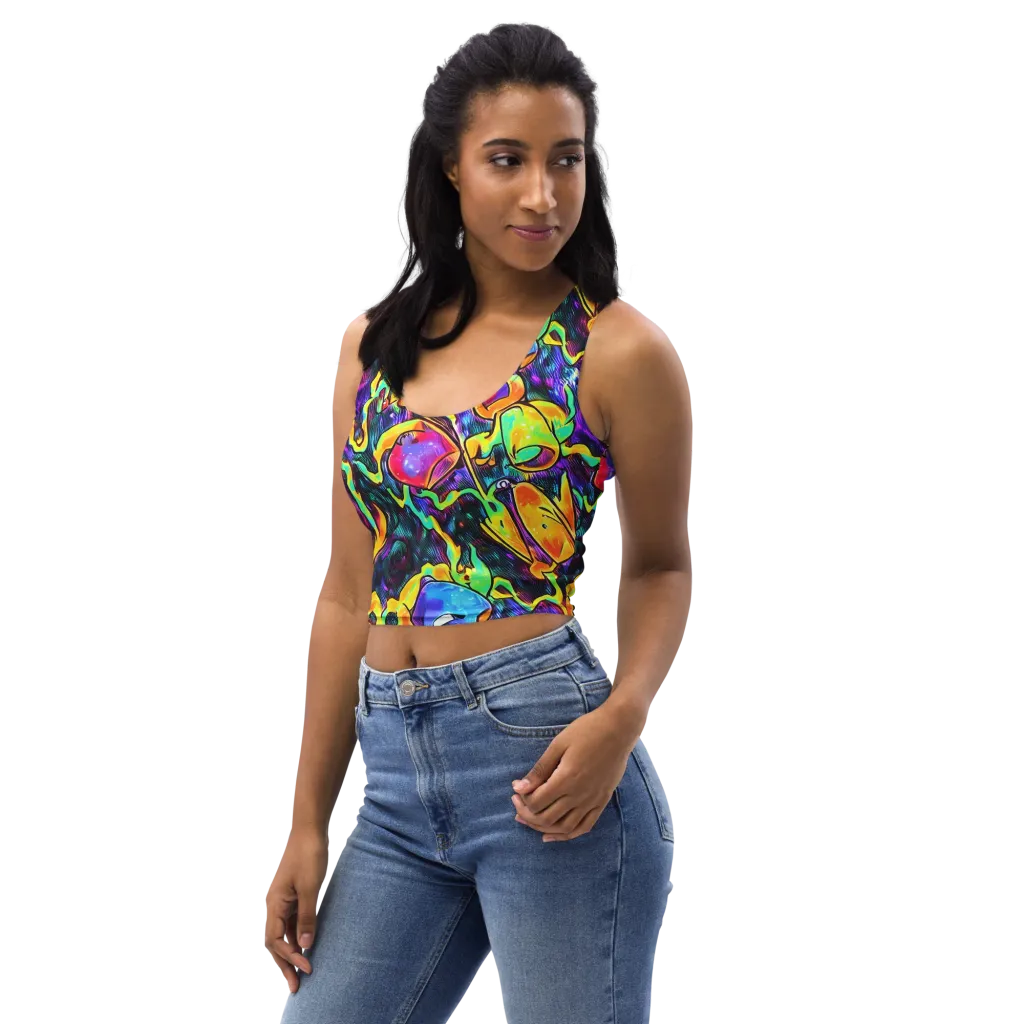 Spectrum After Dark on Crop Top — Left Front
