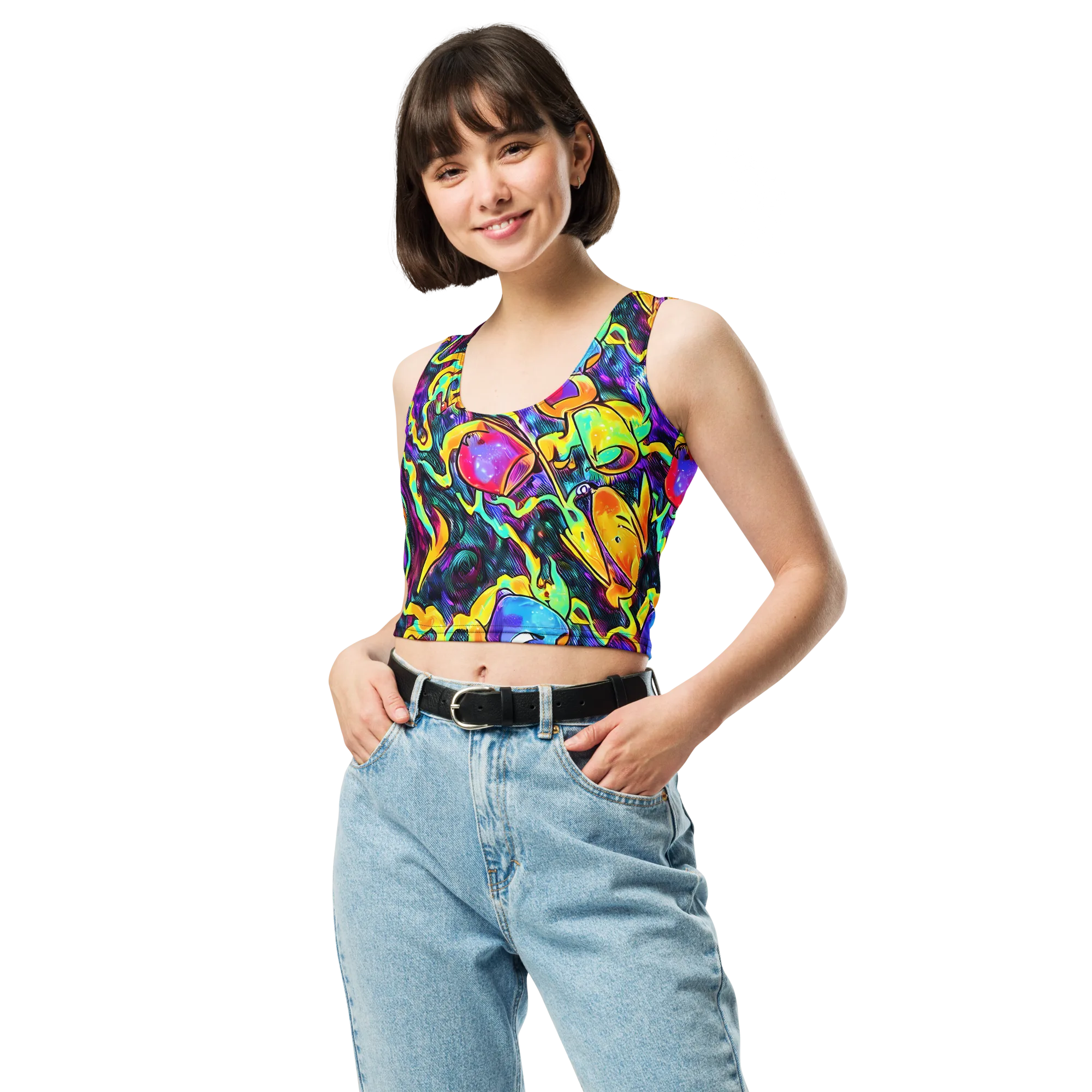 Spectrum After Dark on Crop Top — Front