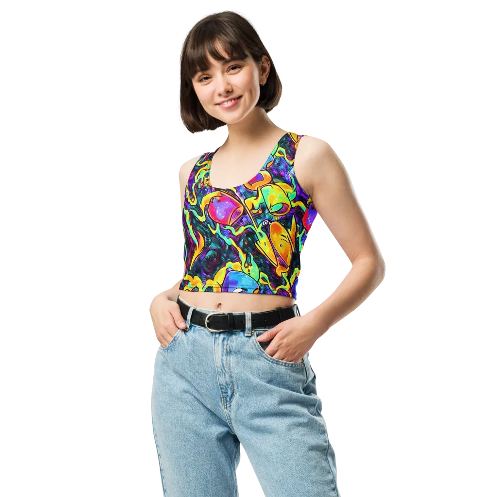 Spectrum After Dark on Crop Top — Front
