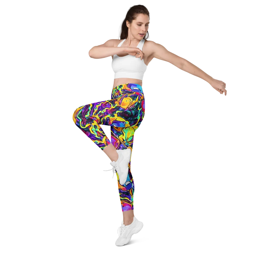 Spectrum After Dark on Leggings with Pockets — Left Front
