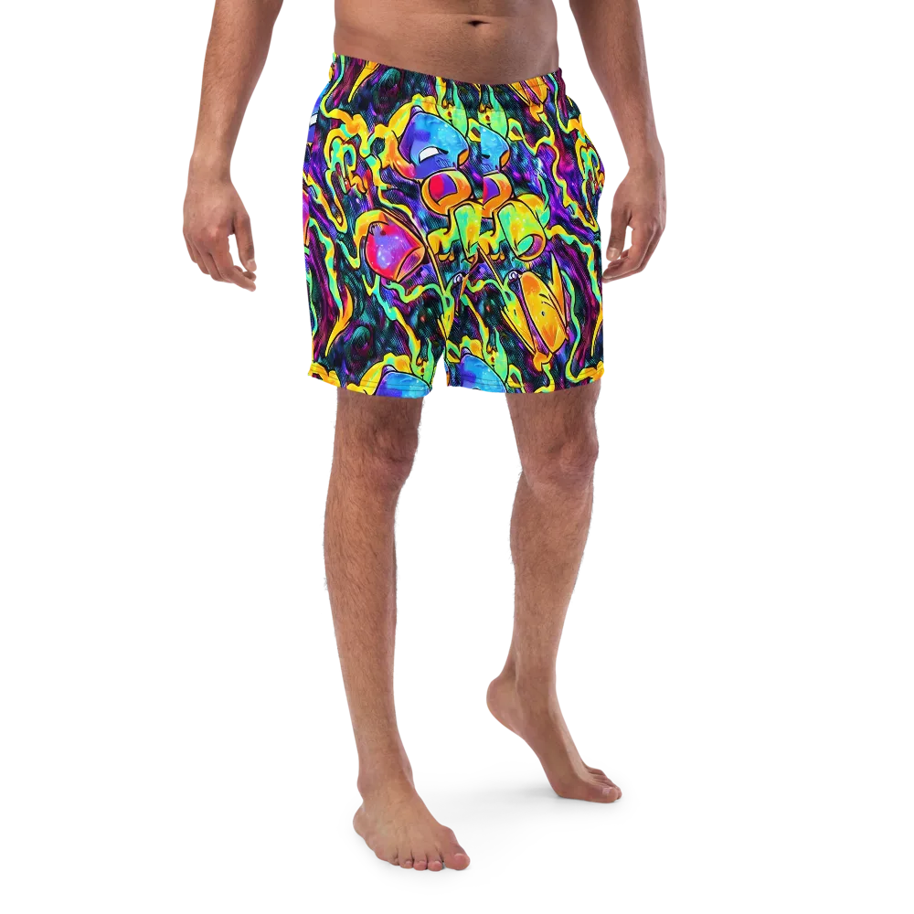 Spectrum After Dark on Swim Trunks — Front