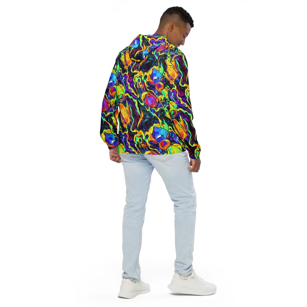 Spectrum After Dark on Men's Windbreaker — Back