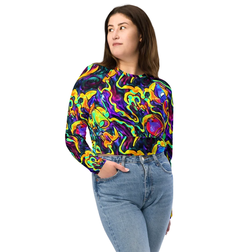 Spectrum After Dark on Long Sleeve Crop Top — Front