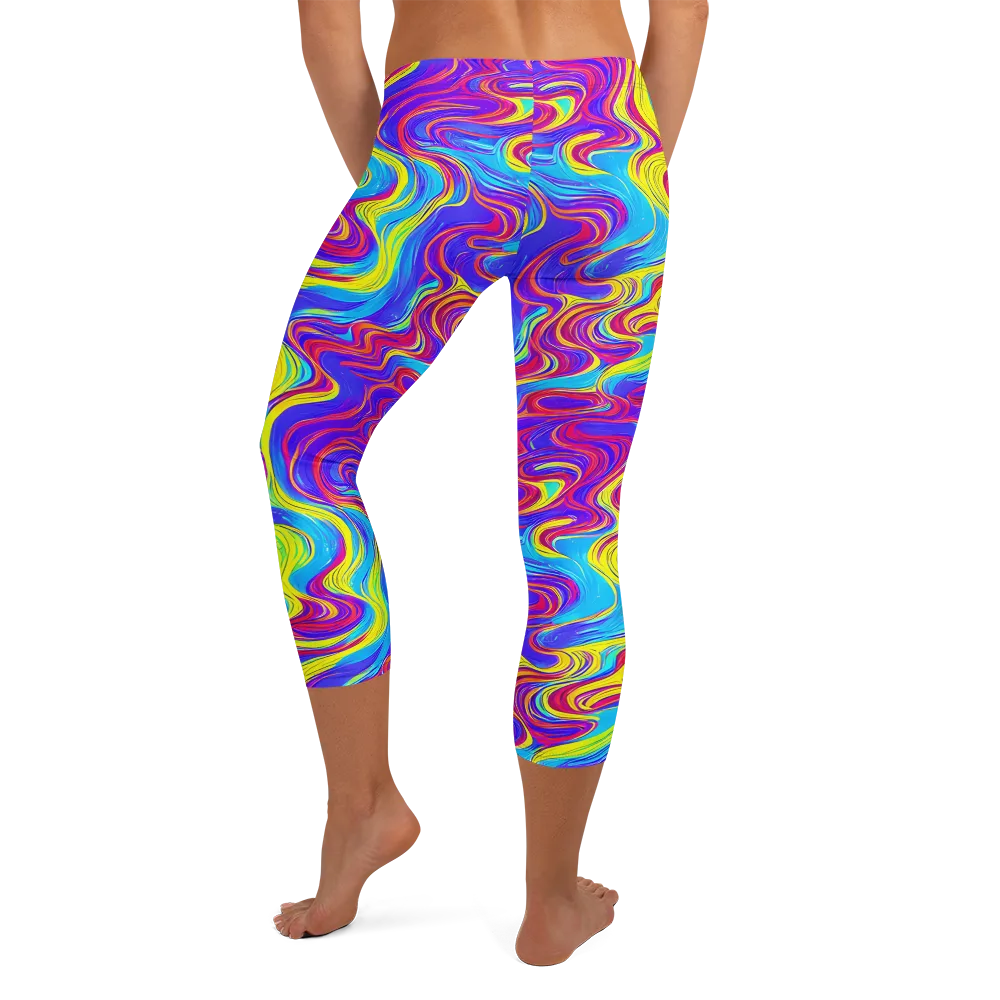 Spectrum Fever on Capri Leggings — Back