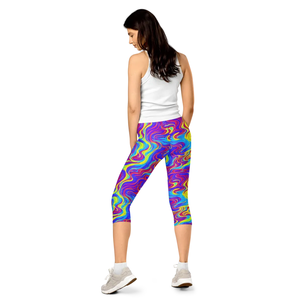 Spectrum Fever on Capri Leggings — Back