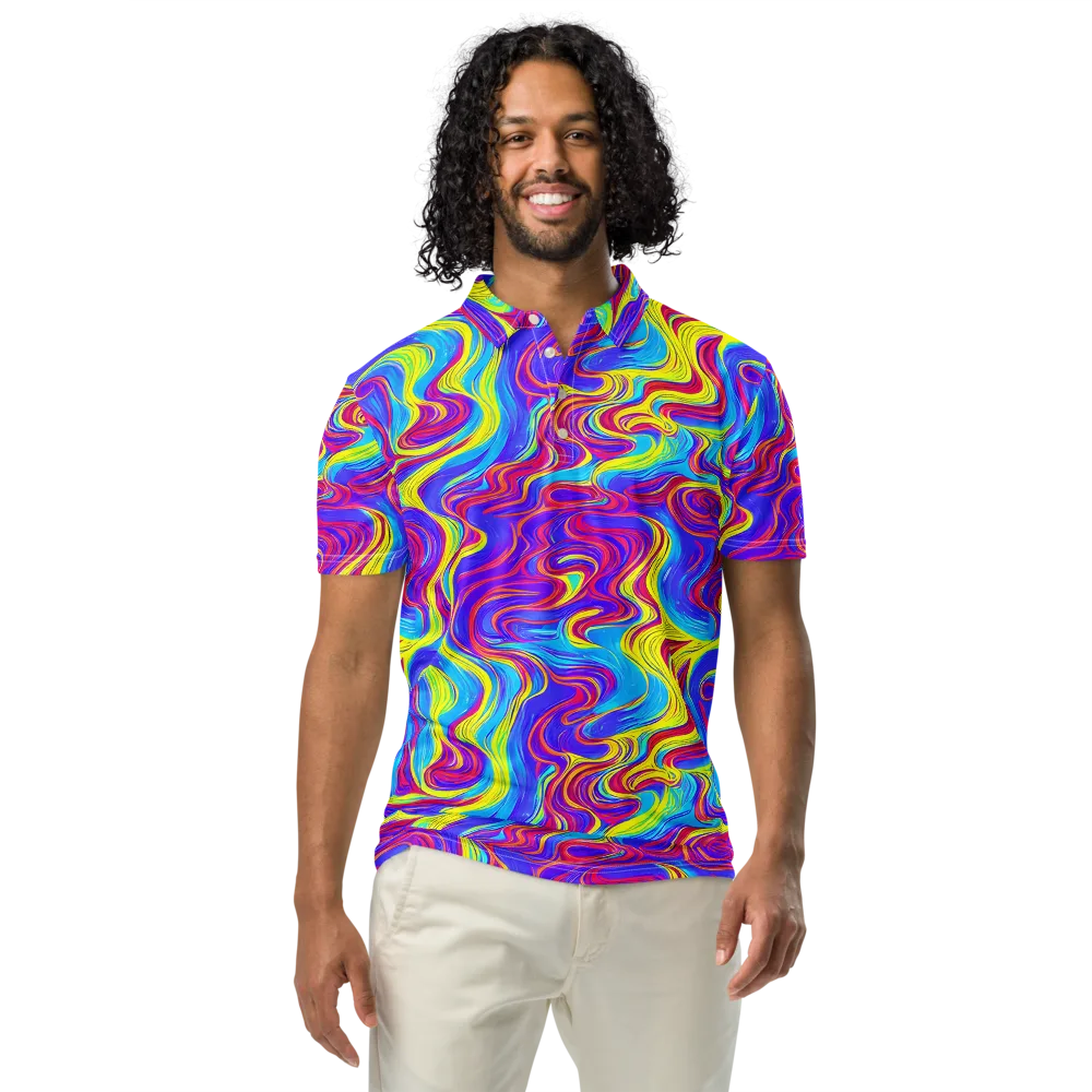 Spectrum Fever on Men's Slim Fit Polo Shirt — Front