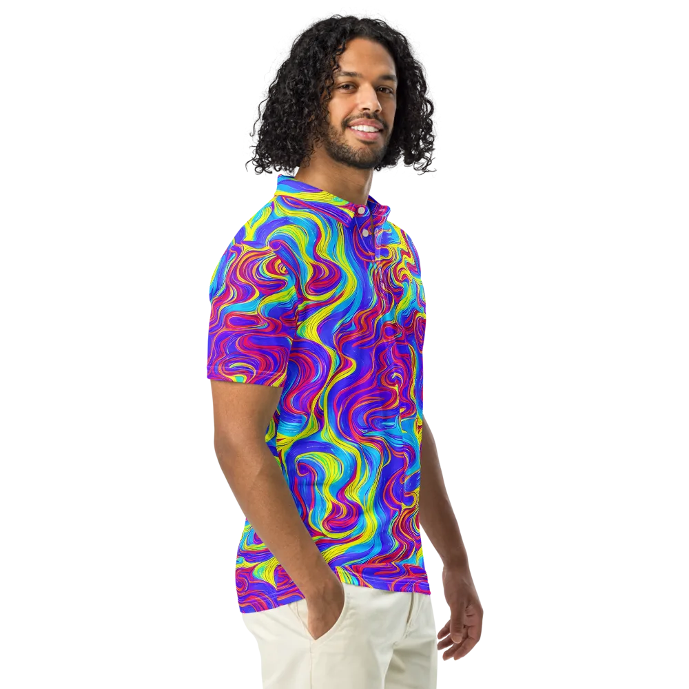Spectrum Fever on Men's Slim Fit Polo Shirt — Right Front