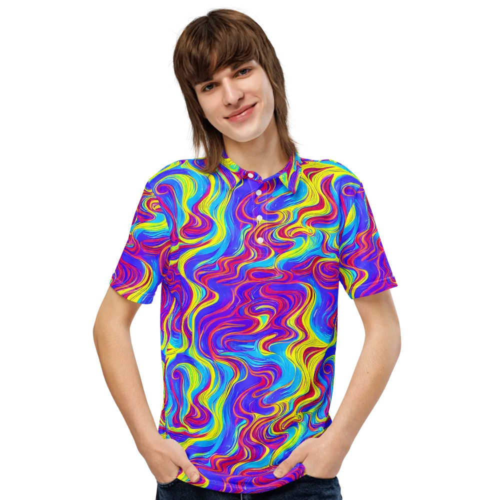 Spectrum Fever on Men's Slim Fit Polo Shirt — Front