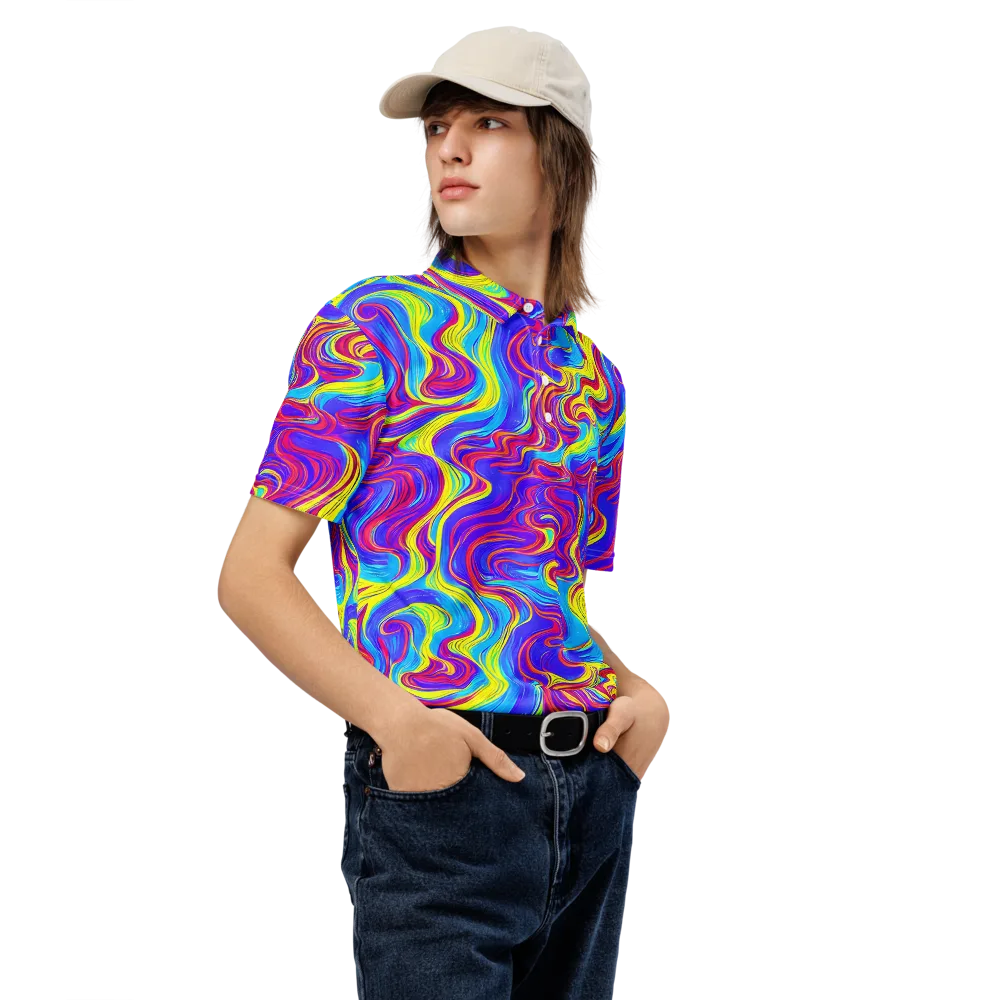 Spectrum Fever on Men's Slim Fit Polo Shirt — Right Front