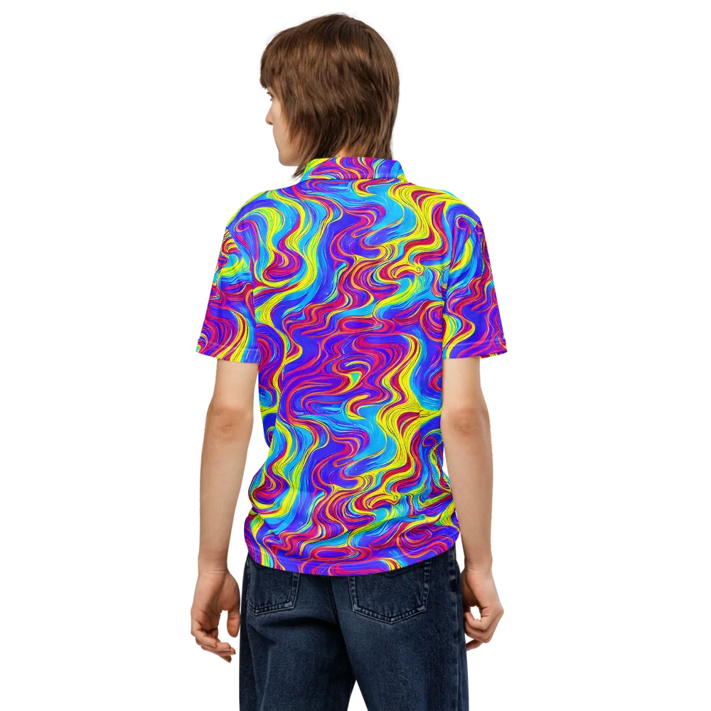 Spectrum Fever on Men's Slim Fit Polo Shirt — Back