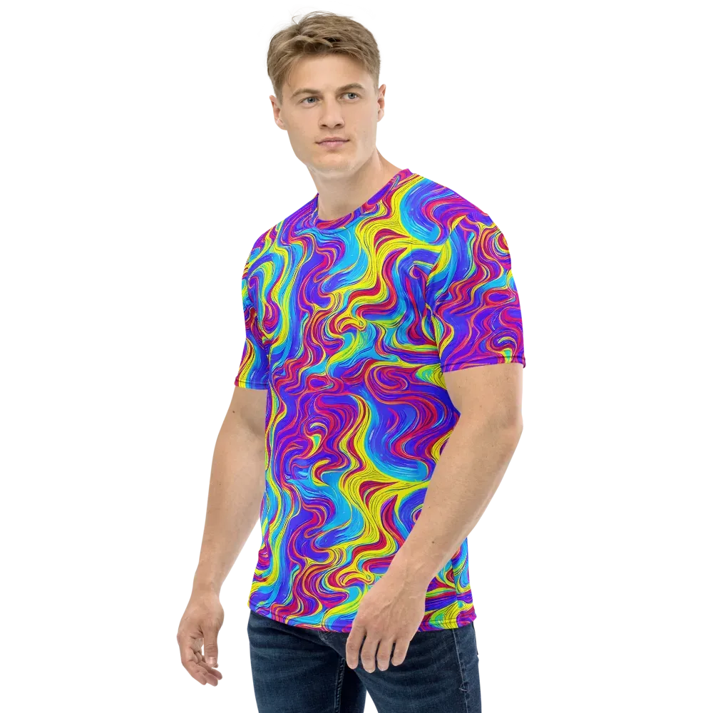Spectrum Fever on Men's Crew Neck T-Shirt — Left