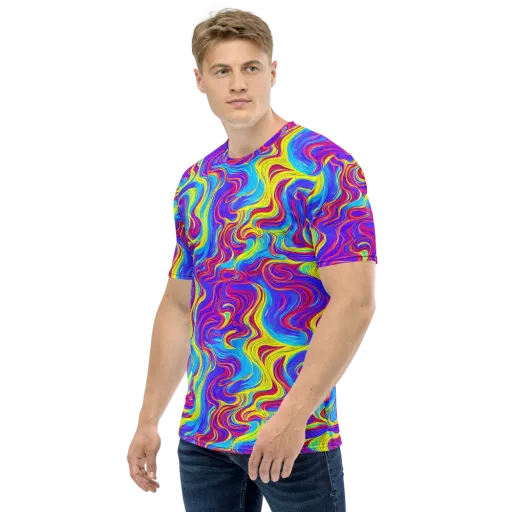 Spectrum Fever on a Men's Crew Neck T-Shirt
