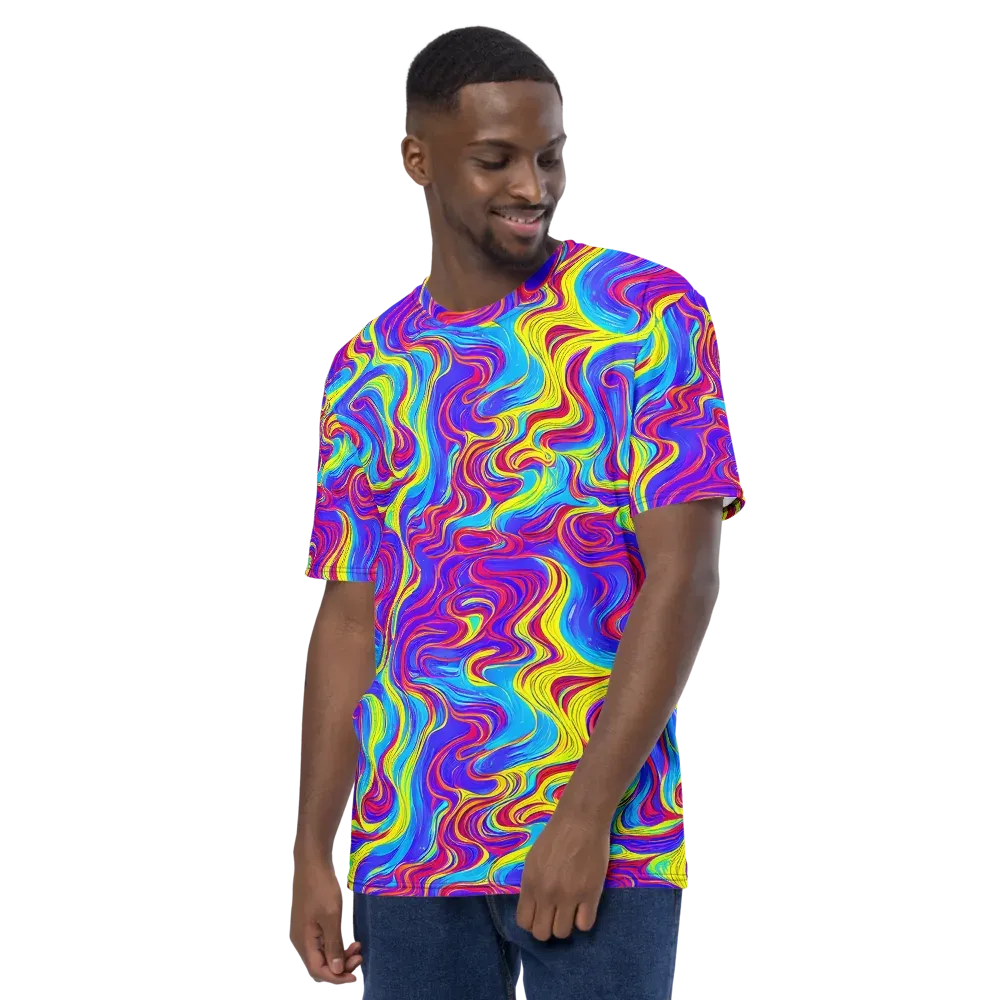 Spectrum Fever on Men's Crew Neck T-Shirt — Left