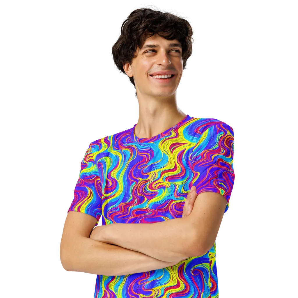 Spectrum Fever on Men's Crew Neck T-Shirt — Left Front