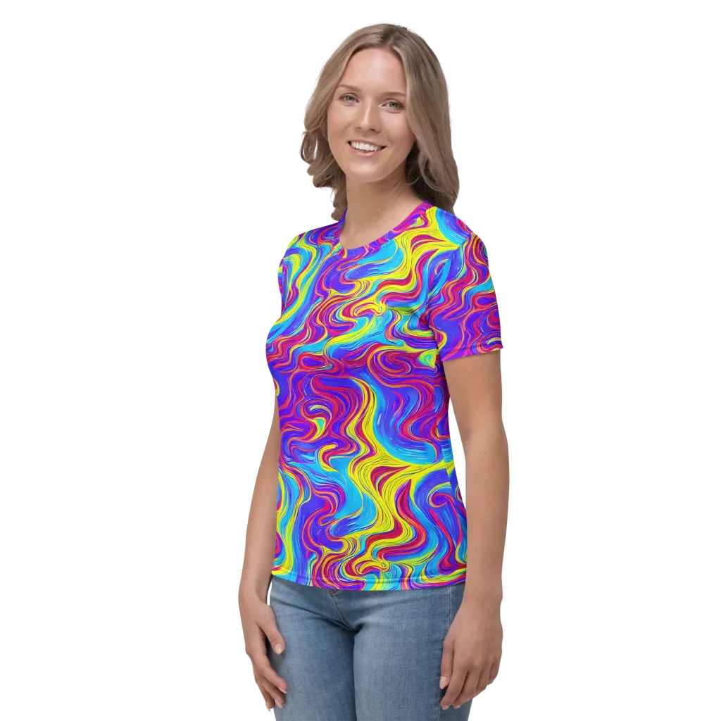 Spectrum Fever on Women's Crew Neck T-Shirt — Left