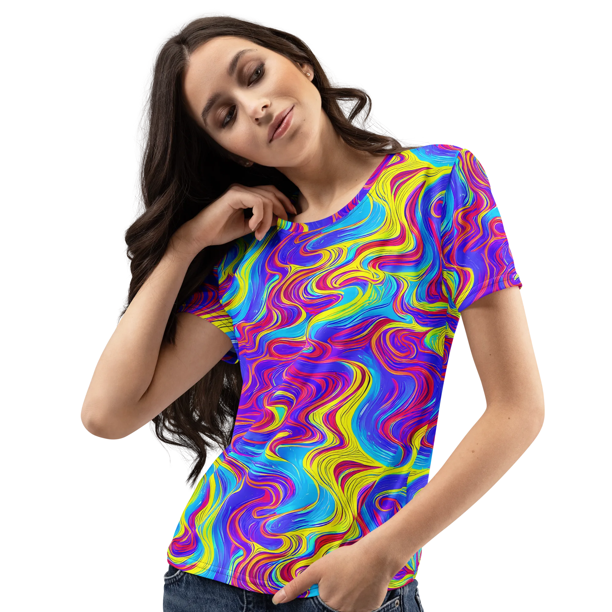 Spectrum Fever on Women's Crew Neck T-Shirt — Left Front