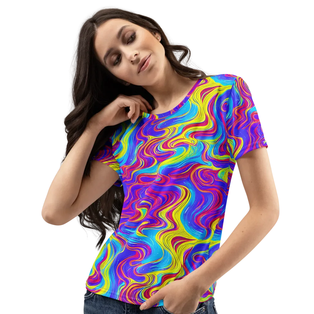 Spectrum Fever on Women's Crew Neck T-Shirt — Left Front