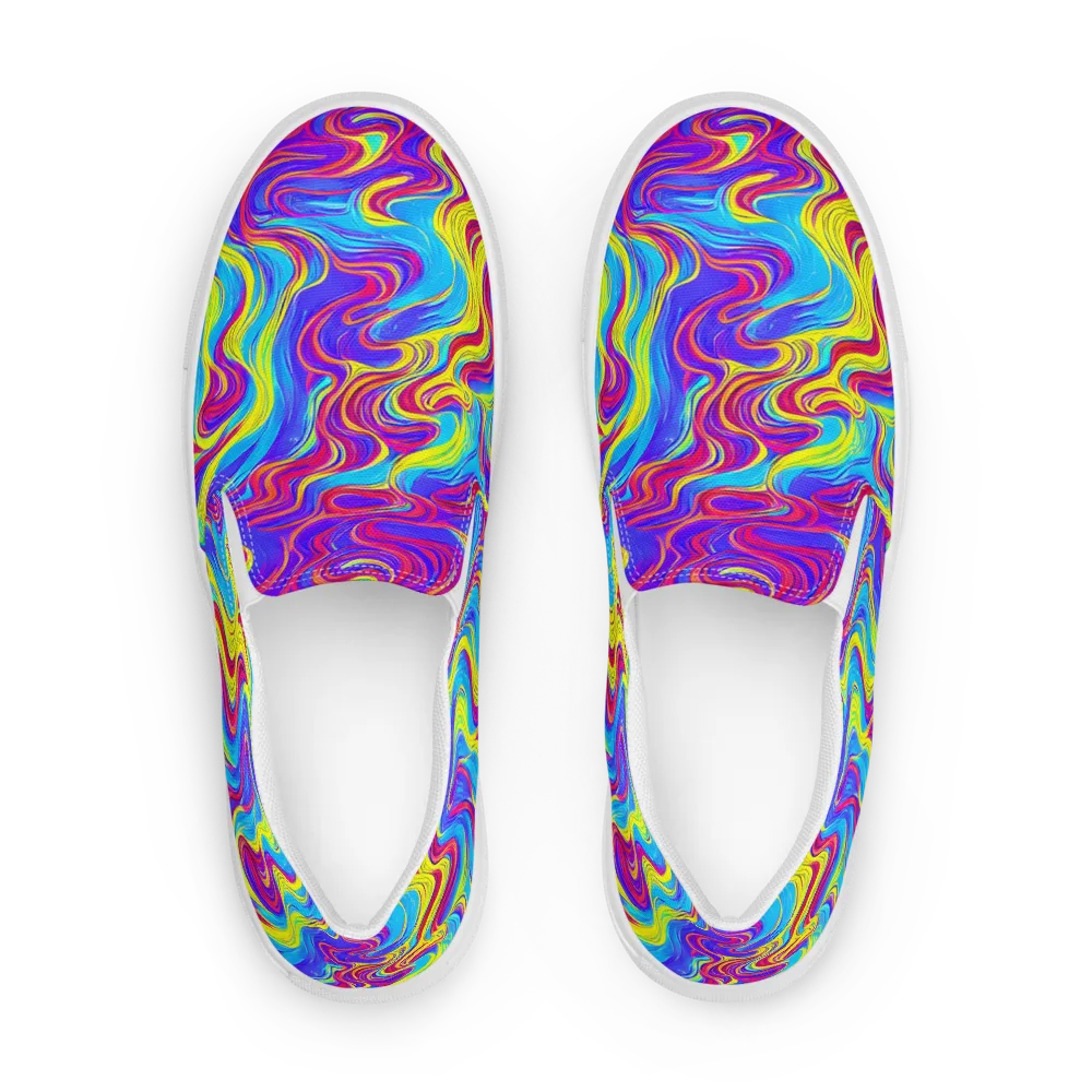 Spectrum Fever on Men's Slip-On Canvas Shoes — Front