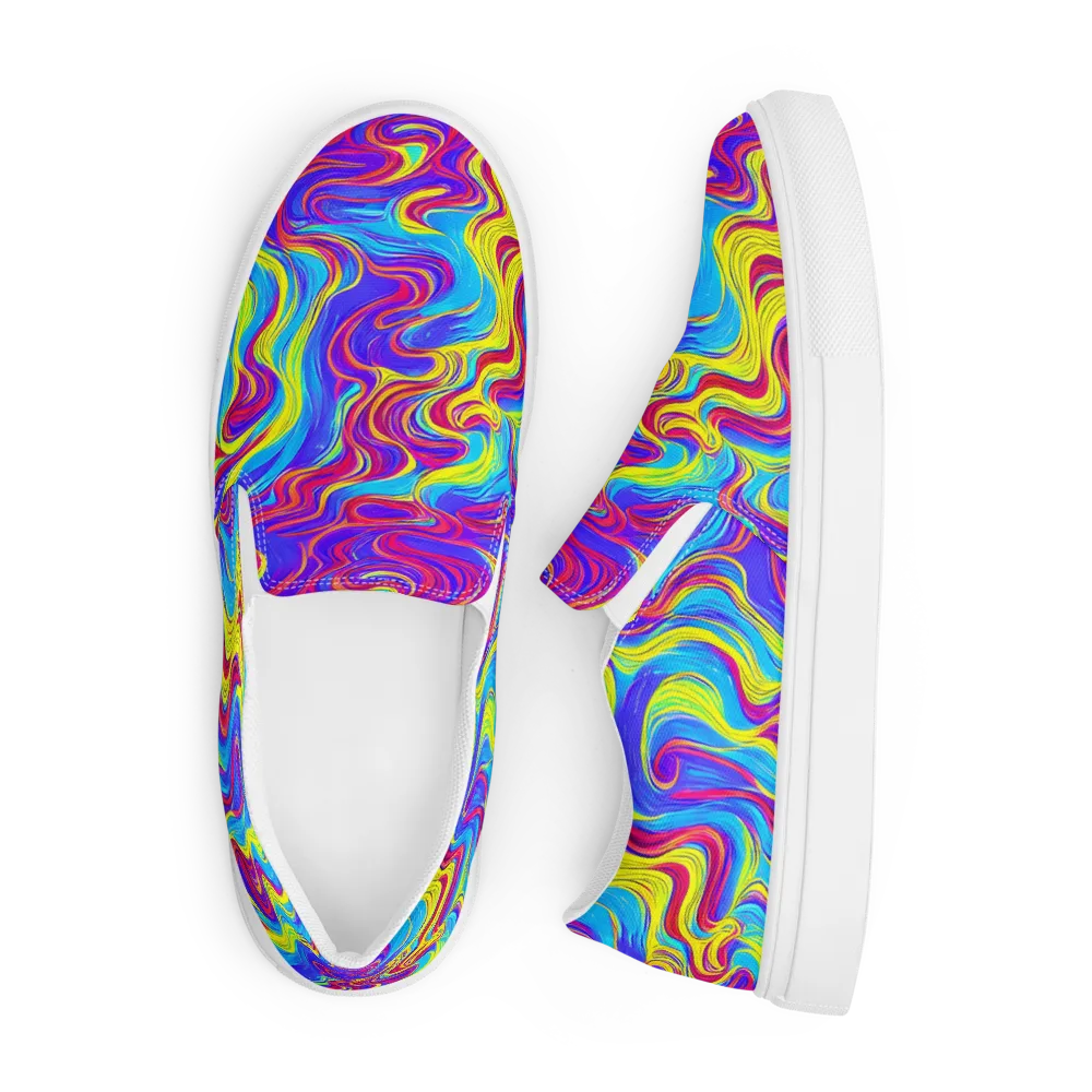 Spectrum Fever on Men's Slip-On Canvas Shoes — Front