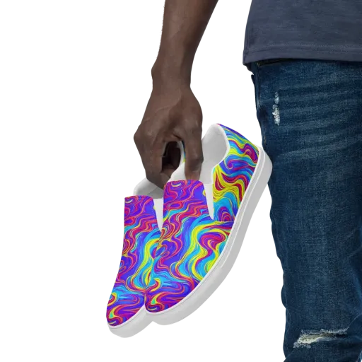 Spectrum Fever on a Men's Slip-On Canvas Shoes