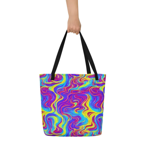 Spectrum Fever on a Large Tote Bag W/ Pocket