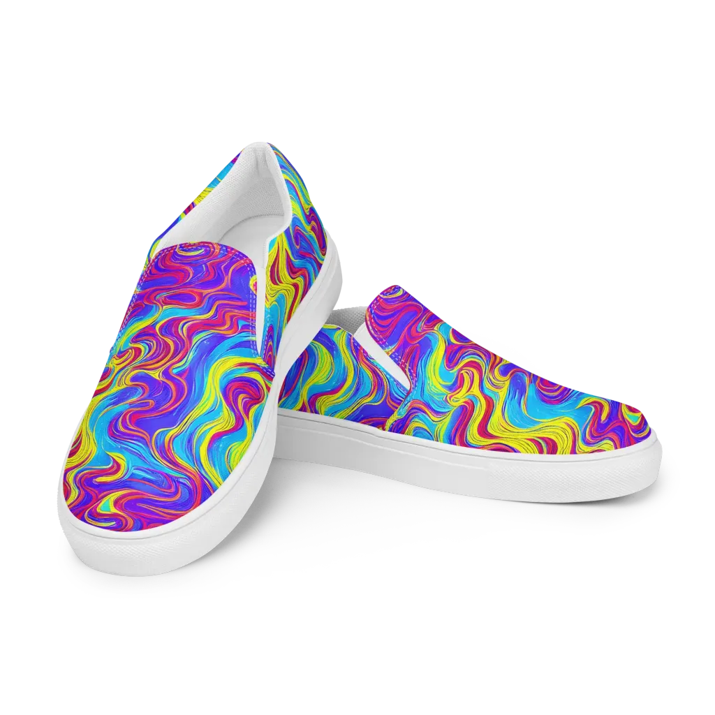 Spectrum Fever on Women's Slip-On Canvas Shoes — Left Front