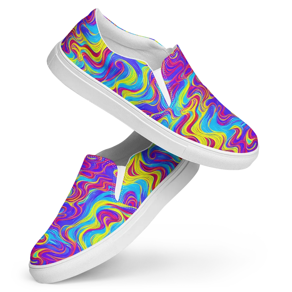 Spectrum Fever on Women's Slip-On Canvas Shoes — Front