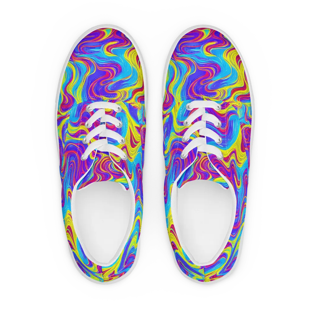 Spectrum Fever on Men's Lace-Up Canvas Shoes — Front