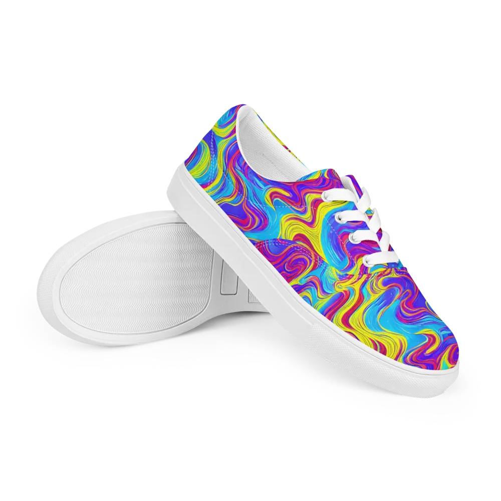Spectrum Fever on Men's Lace-Up Canvas Shoes — Right Front
