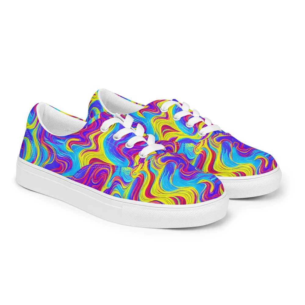 Spectrum Fever on Men's Lace-Up Canvas Shoes — Right Front