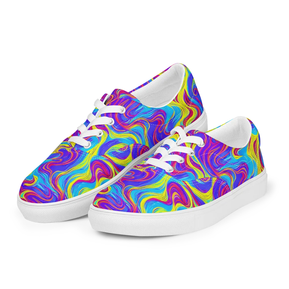 Spectrum Fever on Men's Lace-Up Canvas Shoes — Left Front