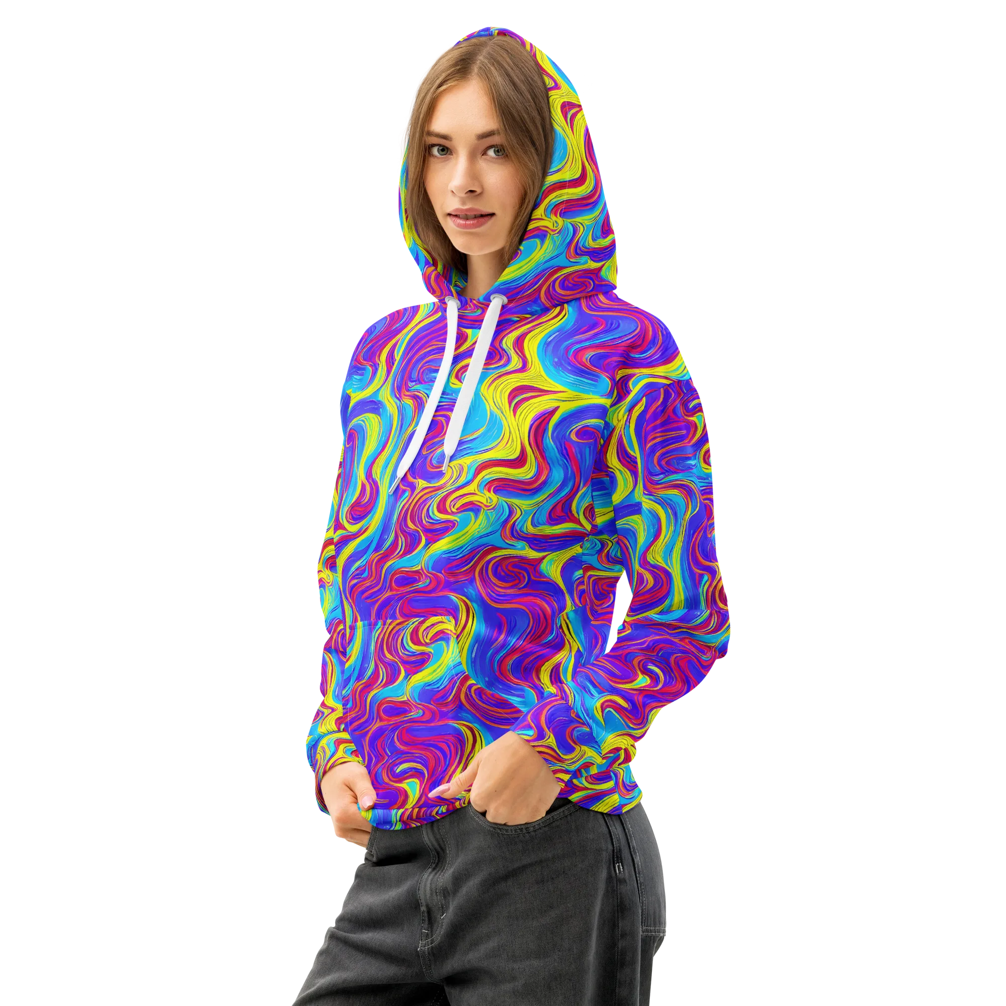 Spectrum Fever on Cotton Hoodie — Left Front
