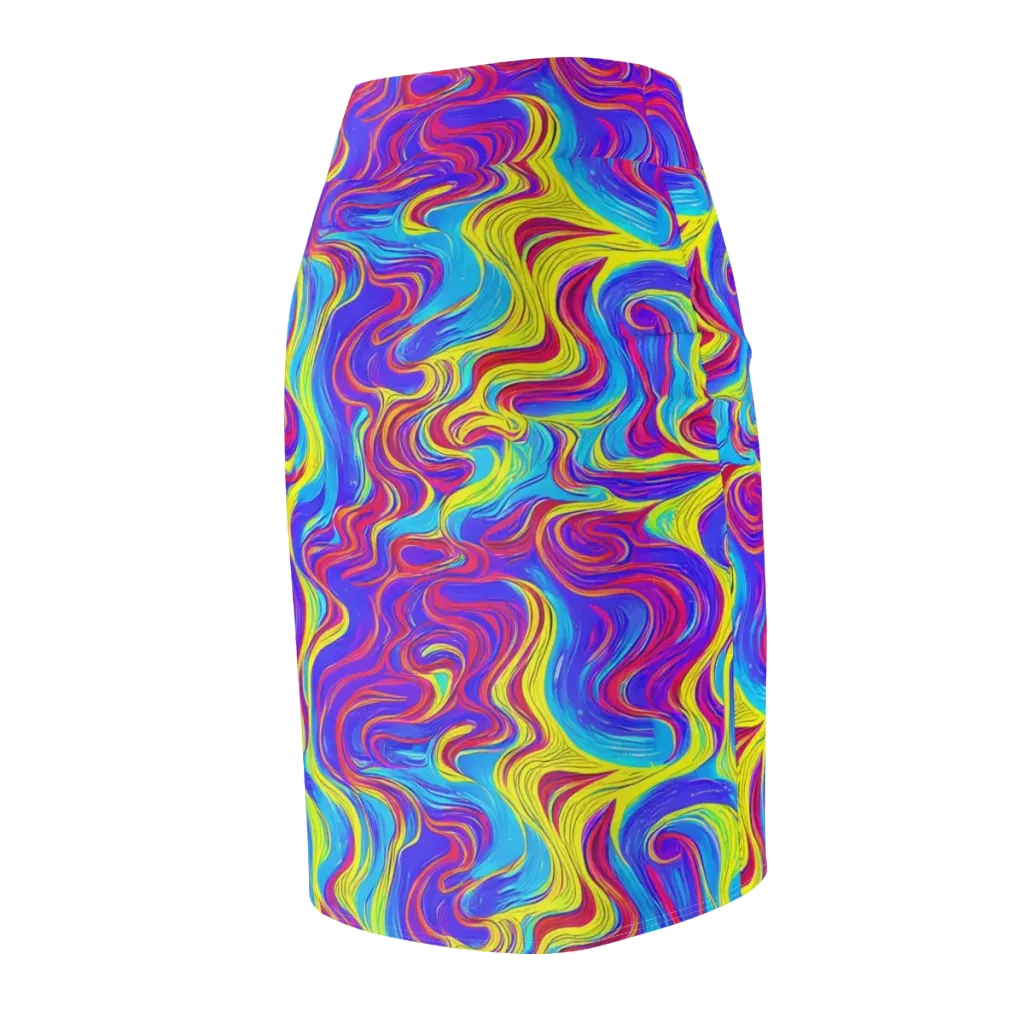 Spectrum Fever on Pencil Skirt — Back Side