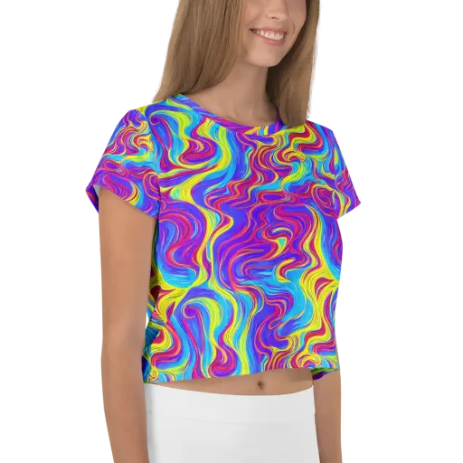 Spectrum Fever on a Crop Tee