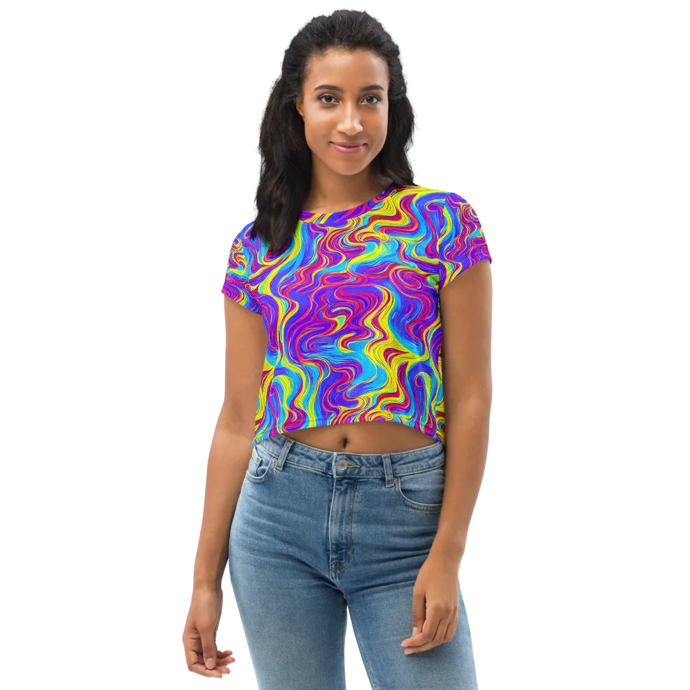 Spectrum Fever on Crop Tee — Front