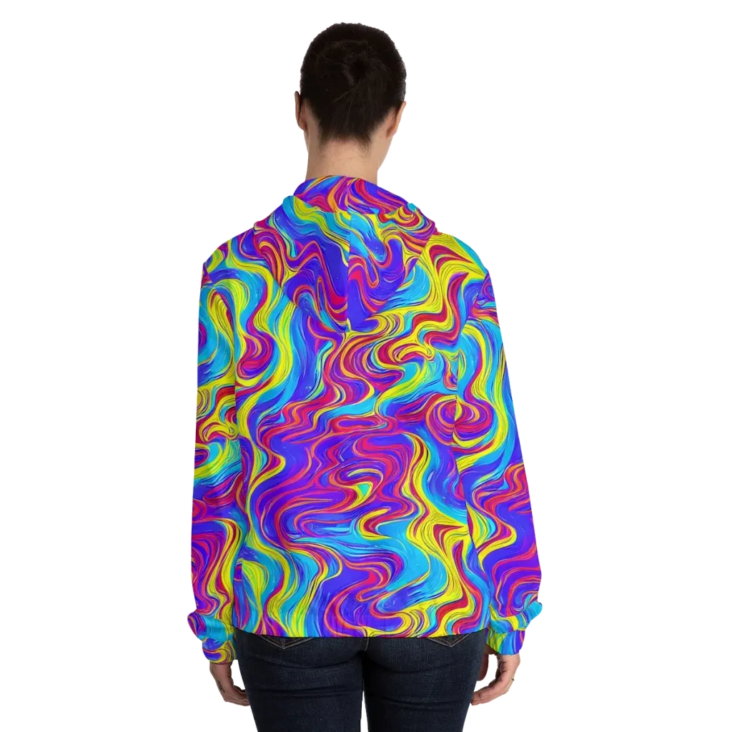 Spectrum Fever on Women's Full-Zip Hoodie — Back On Person