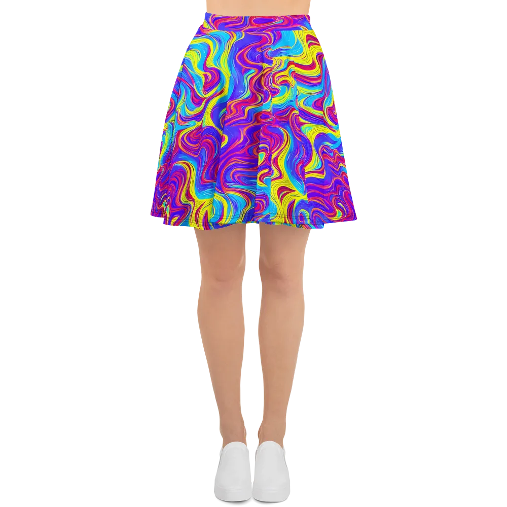 Spectrum Fever on Skater Skirt — Front