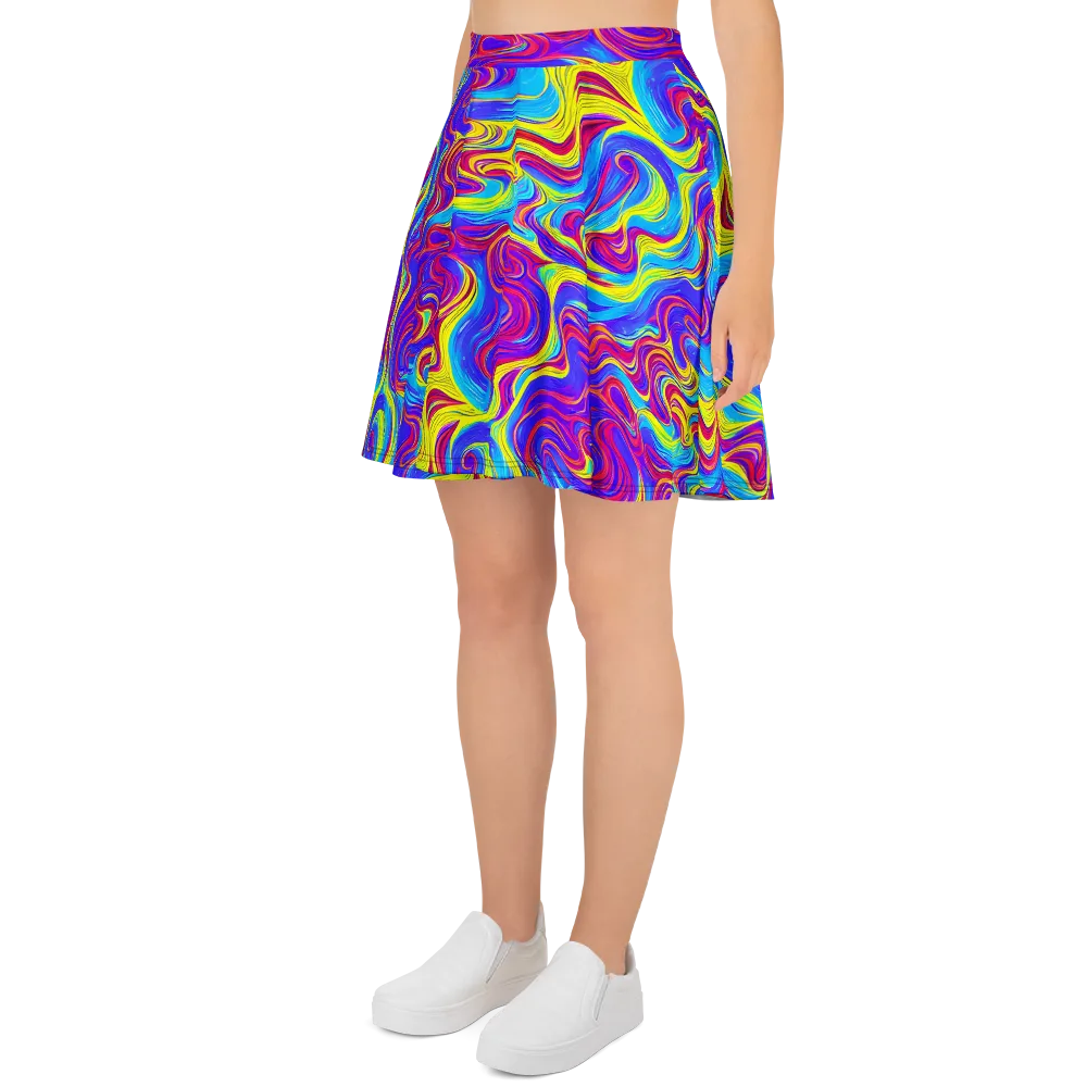 Spectrum Fever on Skater Skirt — Left