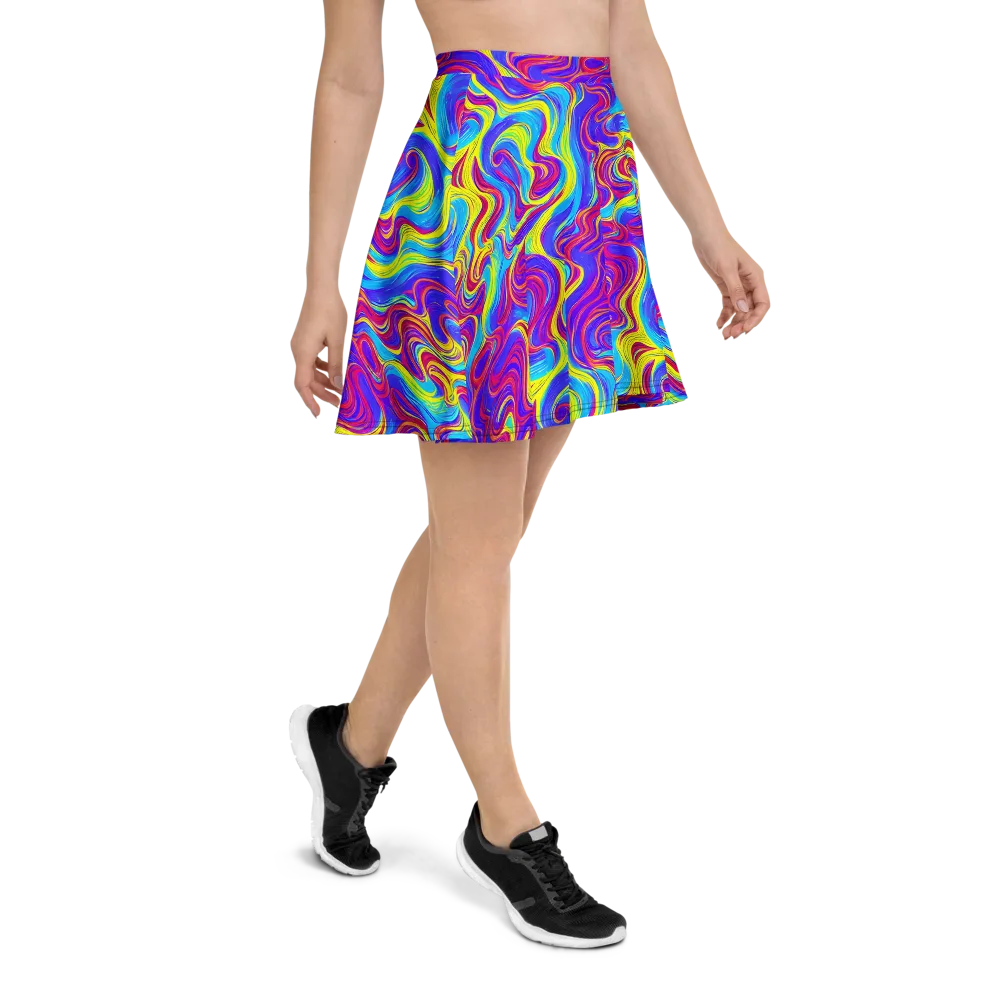 Spectrum Fever on Skater Skirt — Right