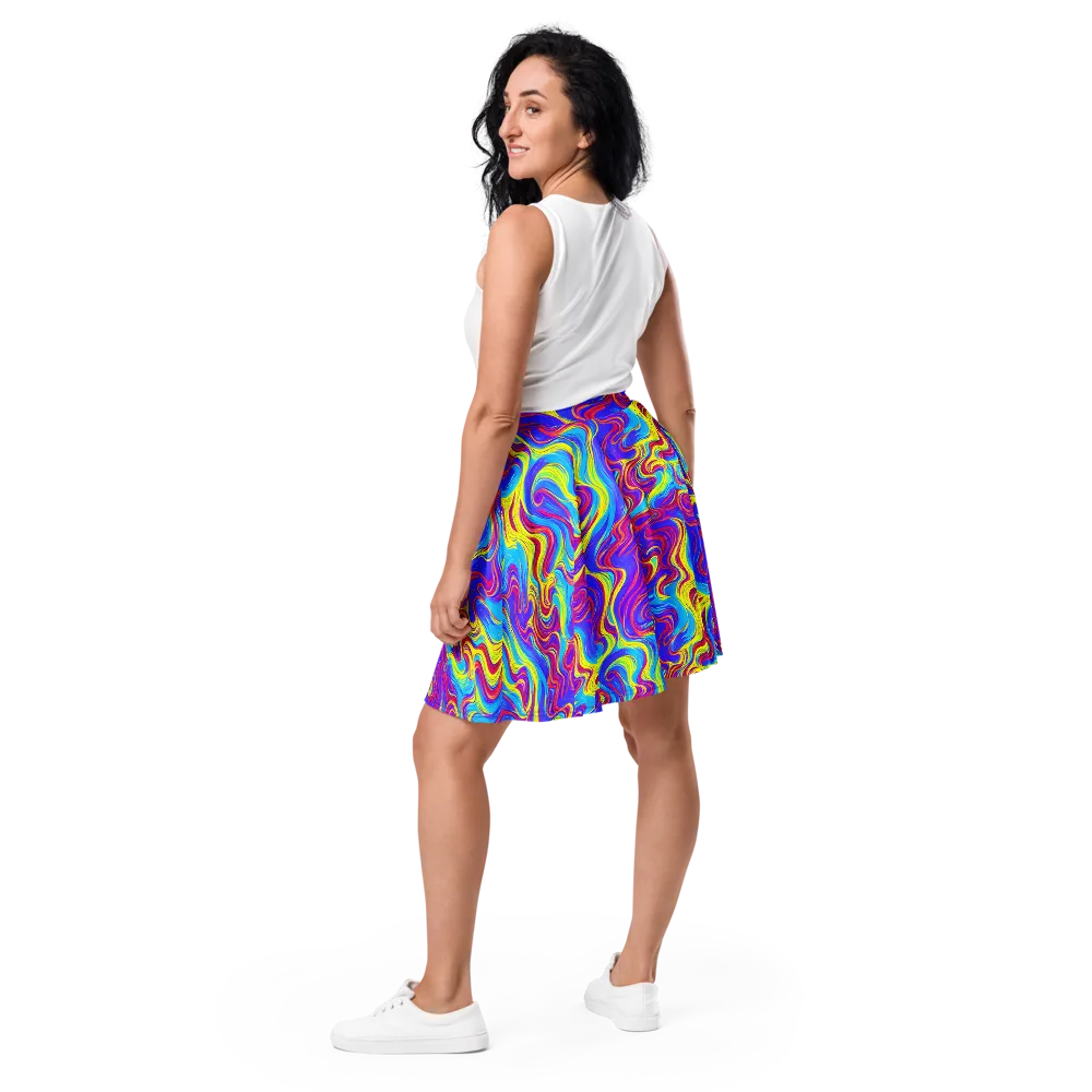 Spectrum Fever on Skater Skirt — Back