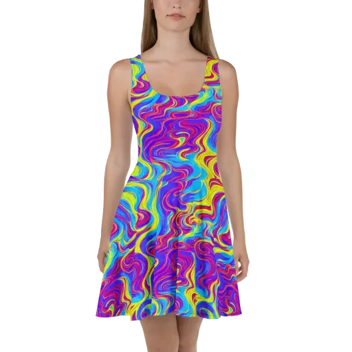 Spectrum Fever on a Skater Dress